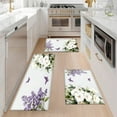 thumbnail image 1 of CCTFS Purple Lilac Rose Butterfly Kitchen Mat Rug Set - Perfect for Kitchen Counter, 16''*24''/20''*32''/47''*18'', Functional for Decoration, 1 of 10