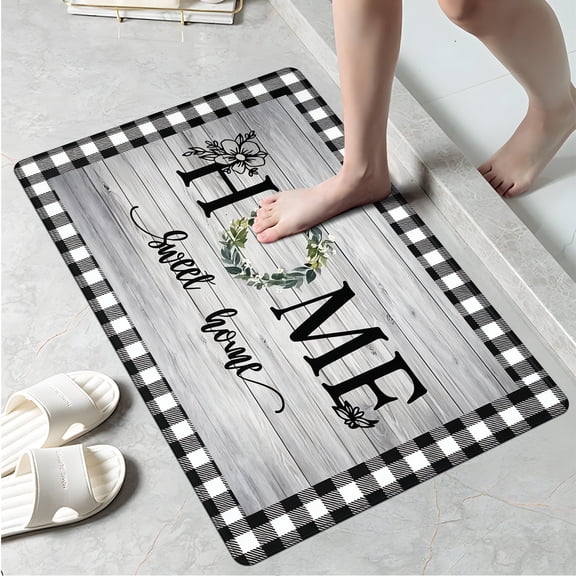 CCTFS Warm home Fall Kitchen Rugs, Xmas Holiday Kitchen Mat Decor Home Decorations, Green Christmas Mats for Kitchen Floor - 16''*24''
