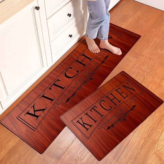 CCTFS The smell of love in the kitchen Kitchen Mat Washable Non-Skid Absorbent Runner Rugs (16''24''/47''18'') - 2 Pcs Recommended for Kitchen Sink Front/Floor, Suitable for All Age Groups