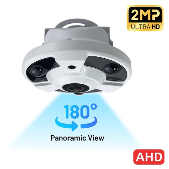 CCTV 180 Panoramic AHD Camera Wide Angle View TVI CVI 4IN1 1.7mm Lens Day Night Security 2MP Dome Fisheye Camera