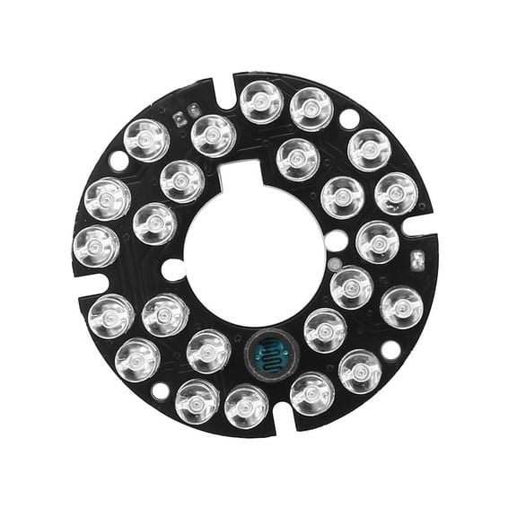 CCTV Camera 10Mil 90 Degree Red 5mm 24 LED Bulb IR Infrared Lamp Board,1 x Infrared LED Board,Black