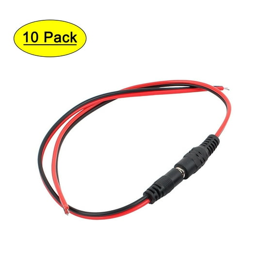 CCTV Camera DC 5.5x2.1mm Male to Female Plug Power Cable Connectors 10Pcs