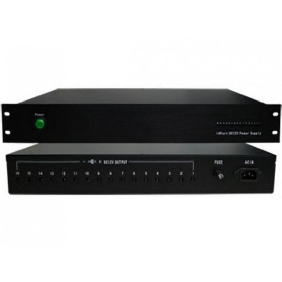 CCTV Camera Power Supply 16CH 20Amps CCTV Power Supply Rack Mountable 12V DC