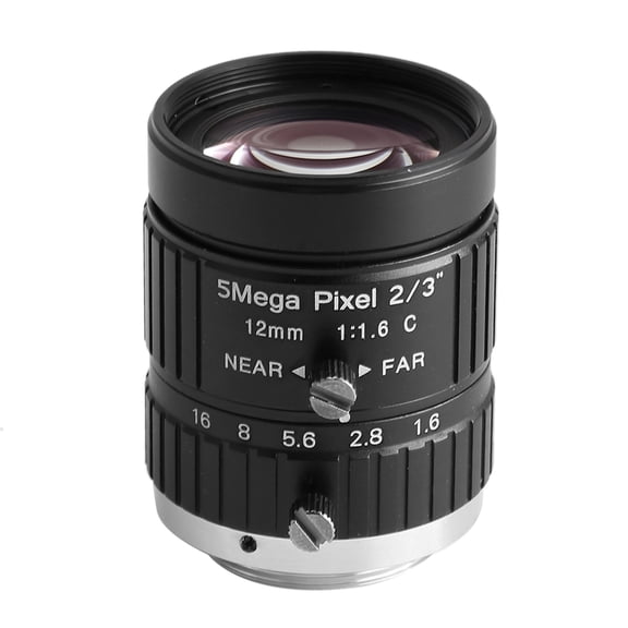CCTV HD 12mm 5MP 2/3 C Mount Security Camera Manual Aperture Lens / 1.38 x 1.61 inches Professional Manual Iris Camera Lens for Surveillance CCTV Security Camera