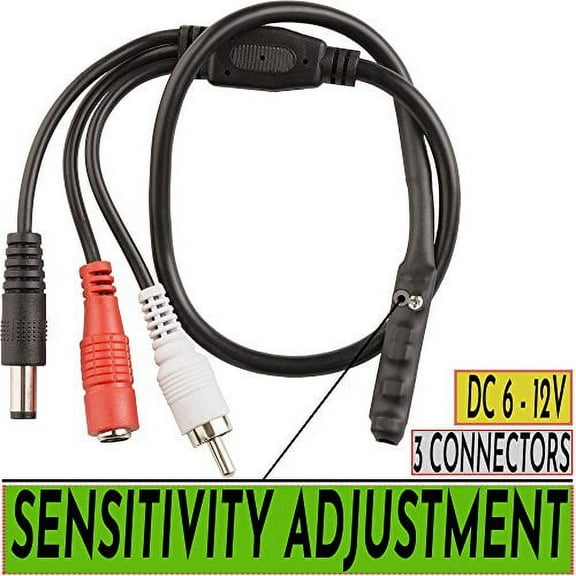 CCTV Microphone Outdoor Microphone for WiFi Security Camera IP: Audio Microphone CCTV Surveillance Microphone RCA with High Sensitive Preamp Amplified Pickup Device Mic External Camera Sound (1 Pack)