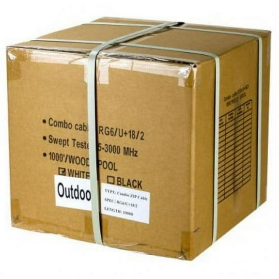 CCTV RG6 Outdoor heavy duty Siamese Combo Cable, RG6 COAX and power cable, Split Type 1000FT