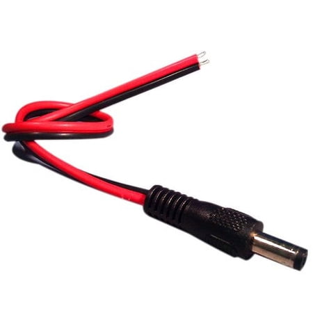 CCTV Security Camera DC Male Power Plug Pigtail Cable (10 Pack)