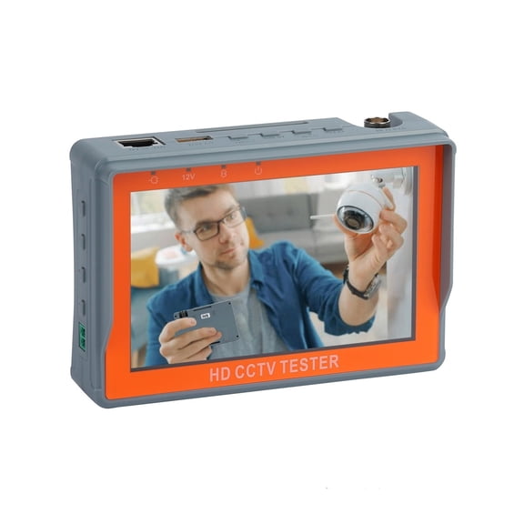 CCTV Tester IV5 8MP 12V1A AHD TVI CVI 5'' Monitor Security PTZ Support PAL/NTSC Video Signal CVBS Testing Portable CCTV Tester