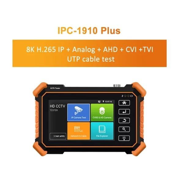 CCTV Upgrade IP Camera Tester Monitor 4inch 8K IPC Testing UTP Cable Tester IPC-1910Plus 8MP AHD CVI TVI Analog Test ,Video Surveillance Testing