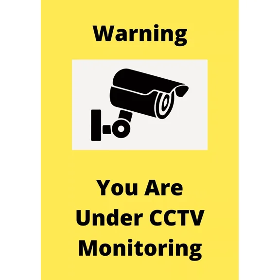 CCTV Warning Signage Pack of 4 - 30X22 cm, Self-Adhesive Vinyl Labels