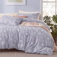 thumbnail image 1 of 3 Pieces Purple Floral Comforter Sets, Mother's Day Gift,1 Botanical Flowers Reversible Comforter and 2 Pillow Shams, King Size, 1 of 11