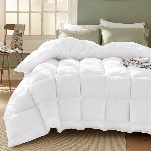 U by Bedsure All Season Down Alternative Comforter Duvet Insert, Machine Washable Quilted White All Season Down Alternative Twin Size, 68x88 inches