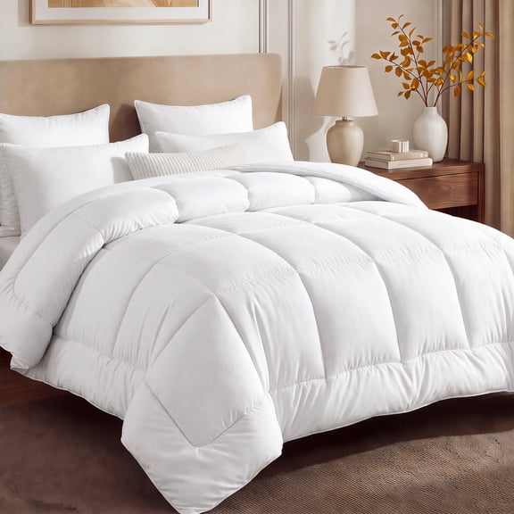 U by Bedsure Comforter Duvet Insert, Quilted Comforters Twin Size, All Season Duvet, Gentle Soft Down Alternative Bedding with 8 Tabs, White, Twin Size 88 x 68 inch