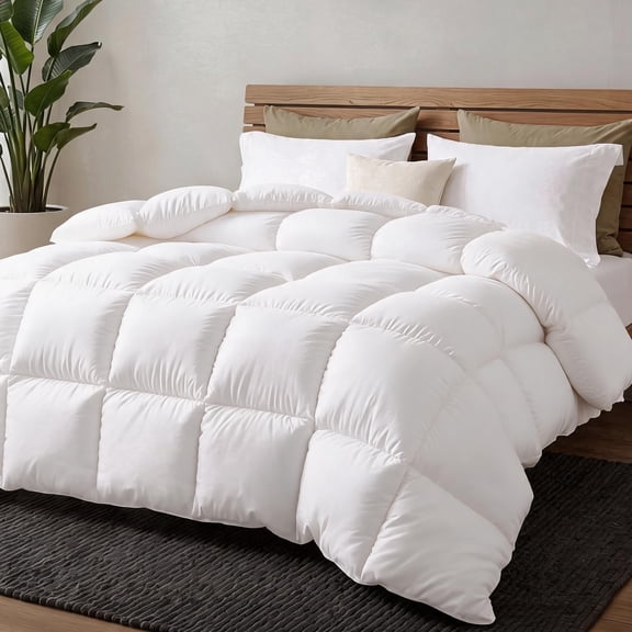 U by Bedsure White Quilted Comforters Duvet Insert Queen Size, All Season Down Alternative, Soft Bedding, Machine Washable with 8 Corner Tabs ,88x88 inch