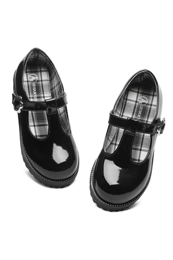 Girls Loafers Slip On Penny Loafers School Uniform Dress Shoes Black 1 Big Kid​