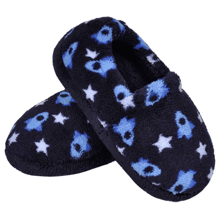Boys fuzzy slippers sale
