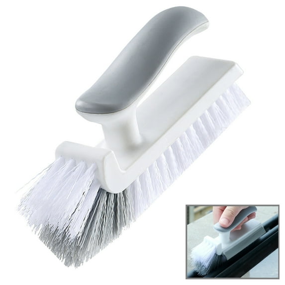 CCWADH 1 Pack Scrub Brush– Heavy-Duty Scrub Brushes for Cleaning with Handle, Cleaning Brush with Stiff Bristles, Shower Scrubber for Bathroom, Bathtub, Kitchen, Tile, Floor, Grout, Sink, Gray