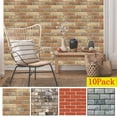 thumbnail image 1 of CCWADH 10-Pack Brick Wallpaper Peel and Stick Wall Stickers for Bedroom 11.8" X 11.8" Faux Wallpaper for Fireplace Kitchen Accent Wall Home Decoration Vintage Removable Wall Paper, 1 of 8