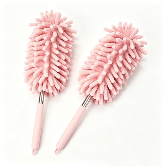 CCWADH 2-in-1 Extendable Microfiber Car Duster Brush - Telescopic Handle for Interior & Exterior Cleaning, Multi-Angle Flexible Head, Reusable & Washable Dusting Tool for Home and Auto