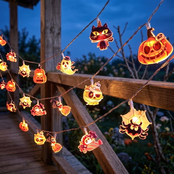 CCWADH 20 LED Halloween String Lights - USB Powered, Constant Light, Waterproof Halloween Decorations for Home, Outdoor, Parties, and Events
