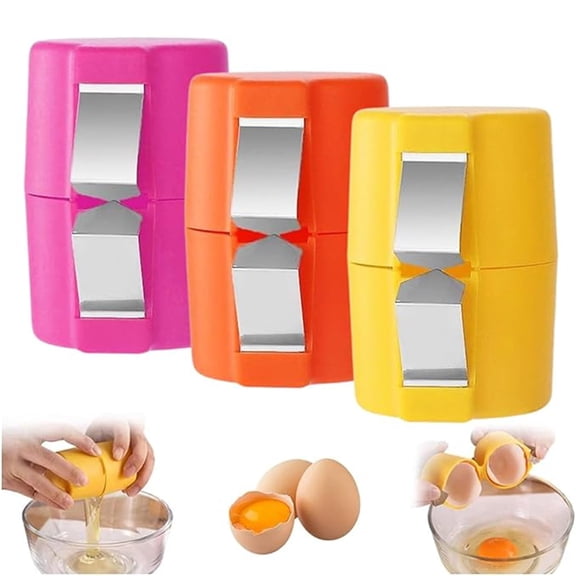 CCWADH 3PCS Egg shell Opener, Eggshell Cracker for Eggs, Plastic Stainless Steel Egg Peeler, Handheld Egg Seperator Tool, Quick Egg Breaker for Kitchen, Multicolor