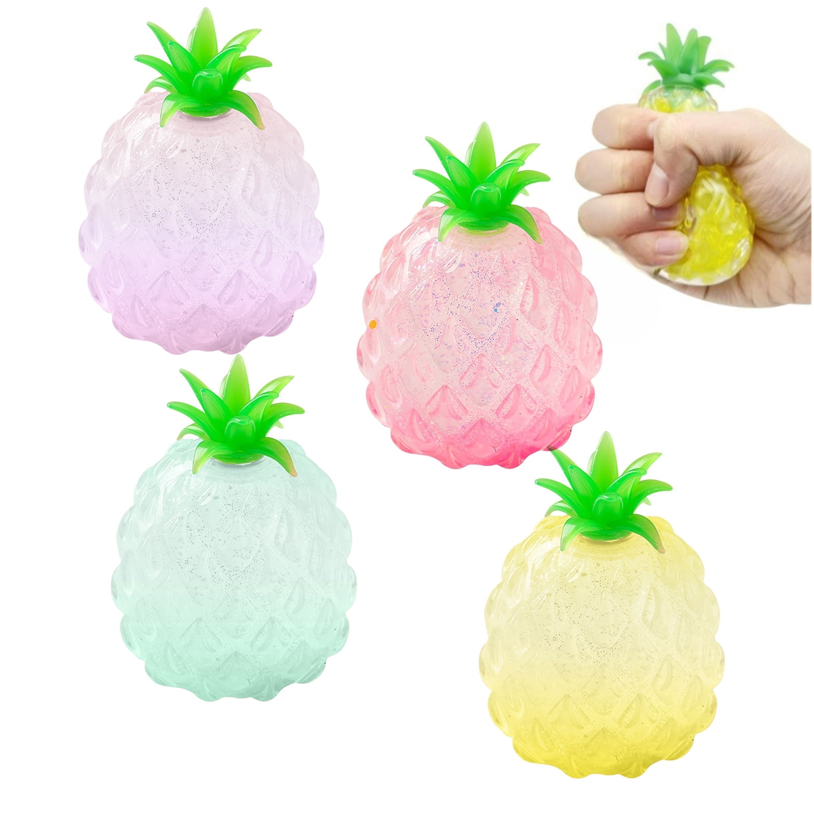 CCWADH 4Pack Fidget Toys Squi|shy, Cute Bear Squeeze Ball, Stress Balls for Stress Relief，Pull Stretch Party Favors Toys for Adults/K/8ids, Set of 4 (Random Color)