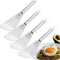 thumbnail image 1 of CCWADH 4Pcs Stainless Steel Spatula Set, Metal Turners for Kitchen Use, Metal Cooking Utensils for Cast Iron Skillet with Handle, 9.8" Spatula Flipper for Frying Egg, Brownie, Cookies or Pancake, 1 of 6