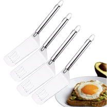 CCWADH 4Pcs Stainless Steel Spatula Set, Metal Turners for Kitchen Use, Metal Cooking Utensils for Cast Iron Skillet with Handle, 9.8" Spatula Flipper for Frying Egg, Brownie, Cookies or Pancake