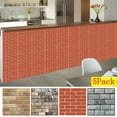 thumbnail image 1 of CCWADH 5-Pack Brick Wallpaper Peel and Stick Wall Stickers for Bedroom 11.8" X 11.8" Faux Wallpaper for Fireplace Kitchen Accent Wall Home Decoration Vintage Removable Wall Paper, 1 of 9