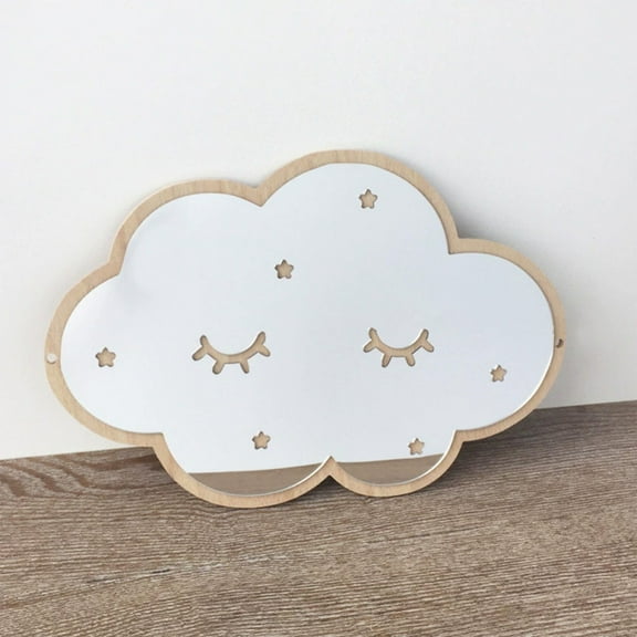 CCWADH Acrylic Mirror Wall Sticker with Wooden Base | High-Definition Reflective Decor | Self-Adhesive & Versatile Hanging Design for Playful Home Accent