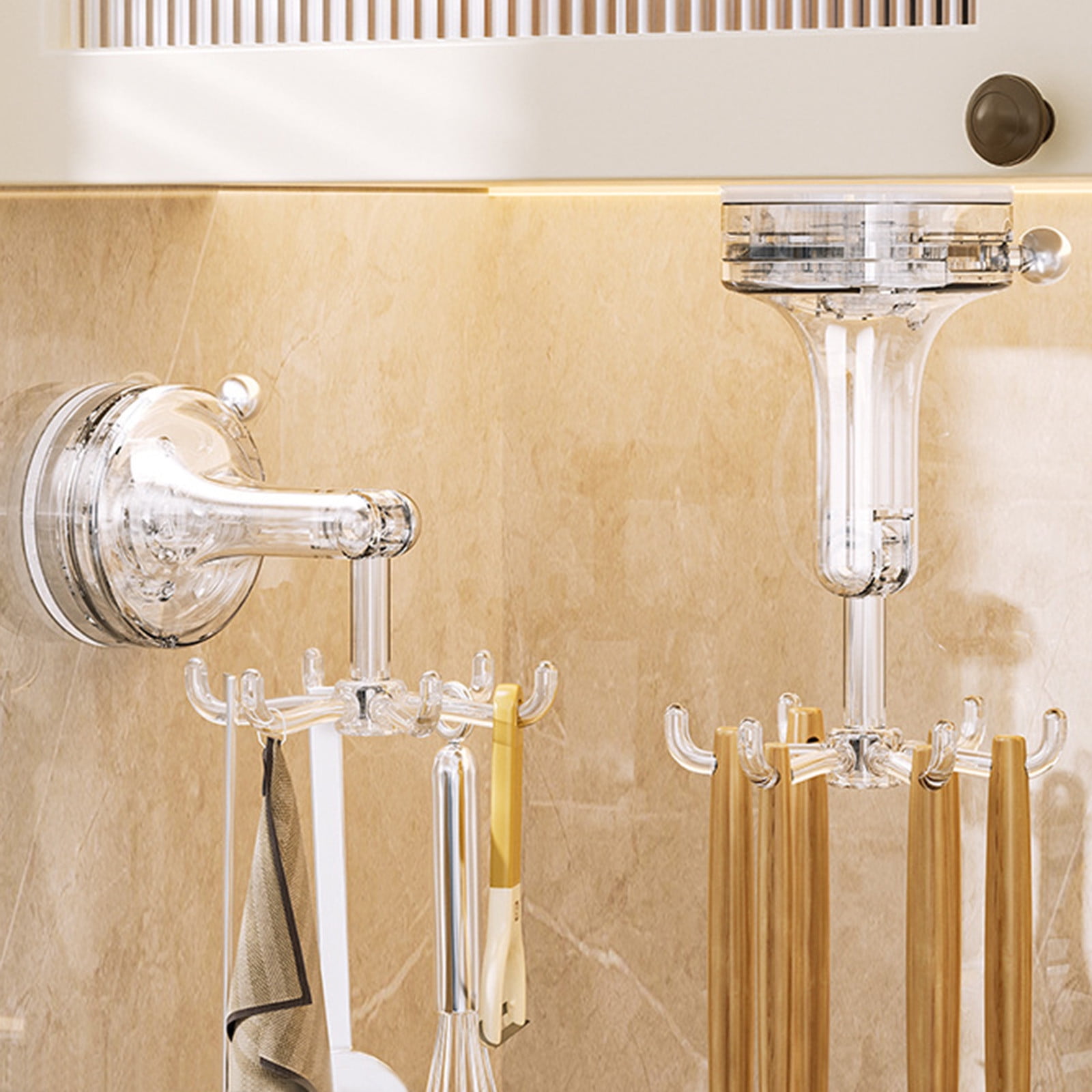 CCWADH Bathroom Wall and Ceiling Rotary Hook, 6 Claws Swivel Hook ...