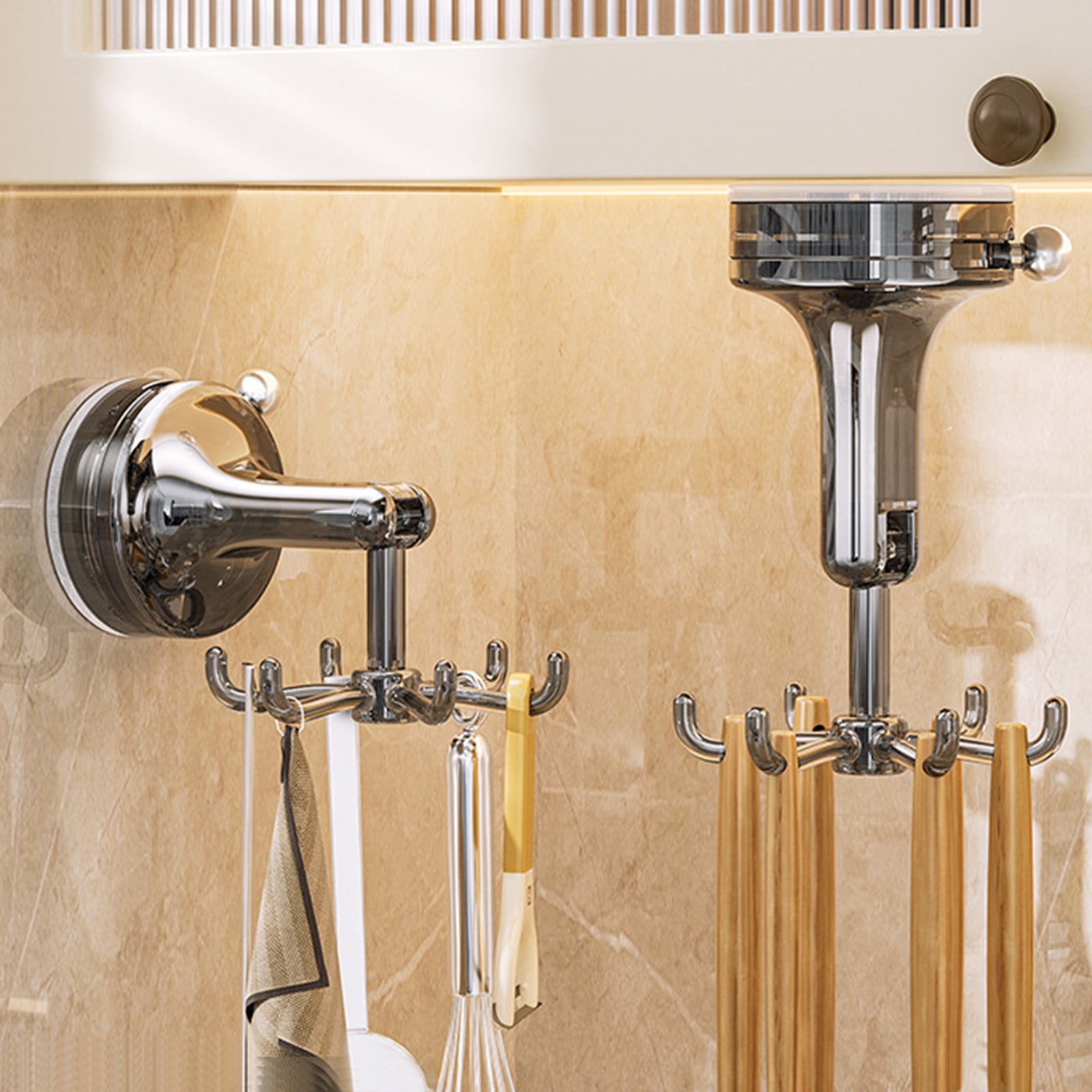 CCWADH Bathroom Wall and Ceiling Rotary Hook, 6 Claws Swivel Hook ...