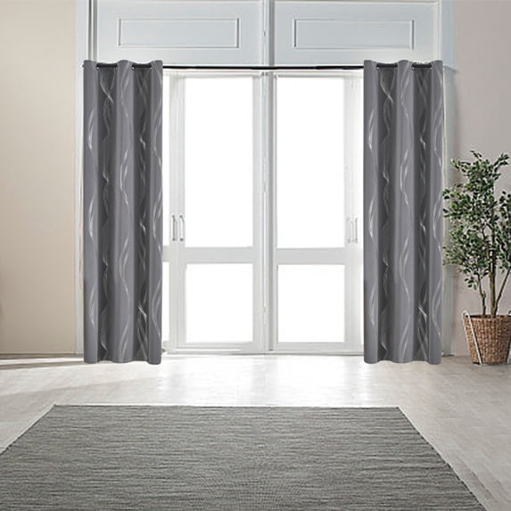CCWADH Blackout Curtains 52"Wx 63"L Gray Curtains Set of 2 Panels Thermal Insulated Room Darkening Curtains for Bedroom
