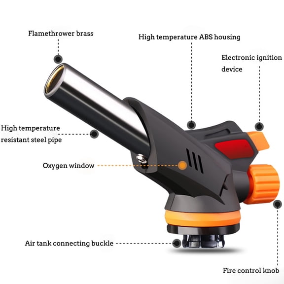 CCWADH Butane Cooking Torch - Adjustable Flame Culinary Torch for Baking, BBQ, and Creme Brulee – Versatile Kitchen Lighter for Home Chefs and Food Enthusiasts