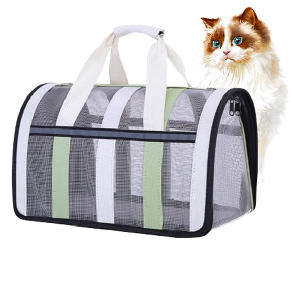 CCWADH Cat, Dog Carrier for Pets Up to 15 Lbs, Soft-Sided Cat Bag Animal Carriers Travel Puppy Carry, Cat Carrying Case with Safety Zippers,Large,Light Gray