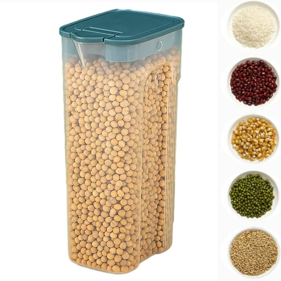 CCWADH Cereal Storage Container, Kitchen Airtight Food Storage Containers with Lid for Grain, Sugar, Flour, Rice, Nut, Snacks 3L, Green