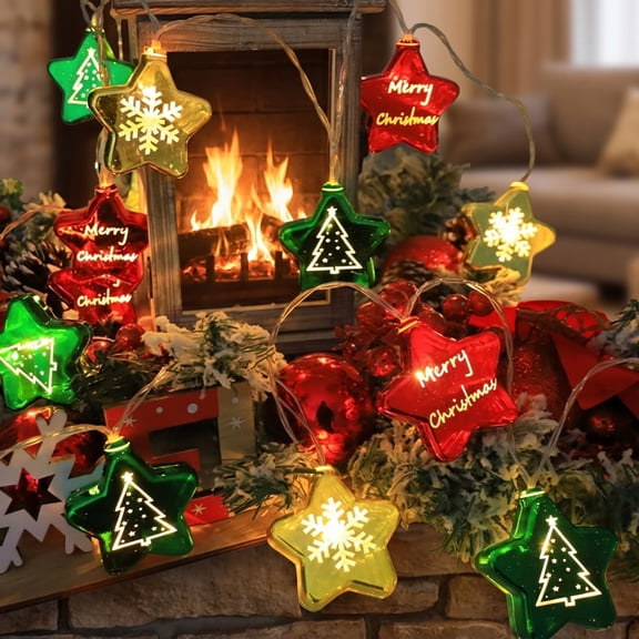 CCWADH Christmas Star String Lights - 8 Modes Waterproof LED Fairy Lights with Timer for Holiday Decor, Indoor/Outdoor Events, Parties & Home Ambiance