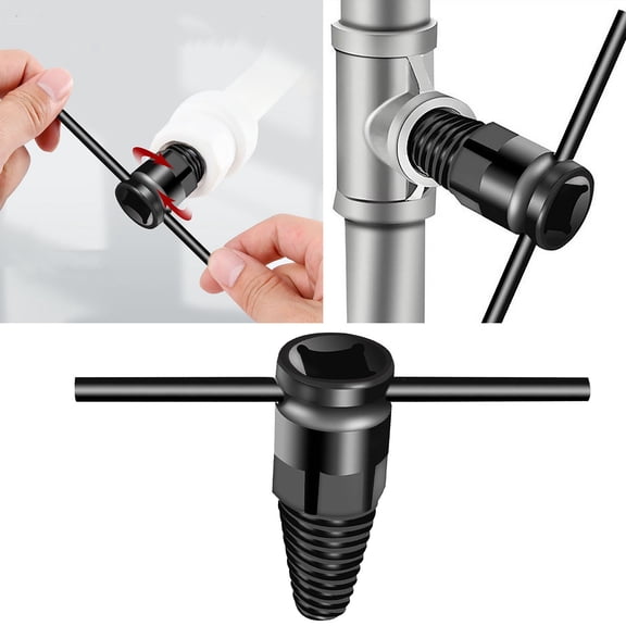 CCWADH Double Head Water Pipe Extractor Triangular Sliding Tooth Screw Removal Tool, Vanadium Steel, for Broken Pipes, Bolts, DIY, Plumbing, Mechanics