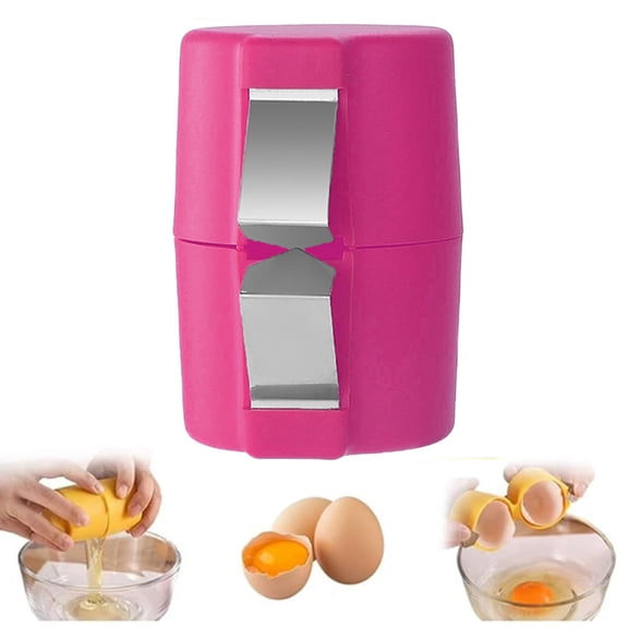 CCWADH Egg Shell Opener, Eggshell Cracker for Eggs, Plastic Stainless Steel Egg Peeler, Handheld Egg Seperator Tool, Quick Egg Breaker for Kitchen, Pink