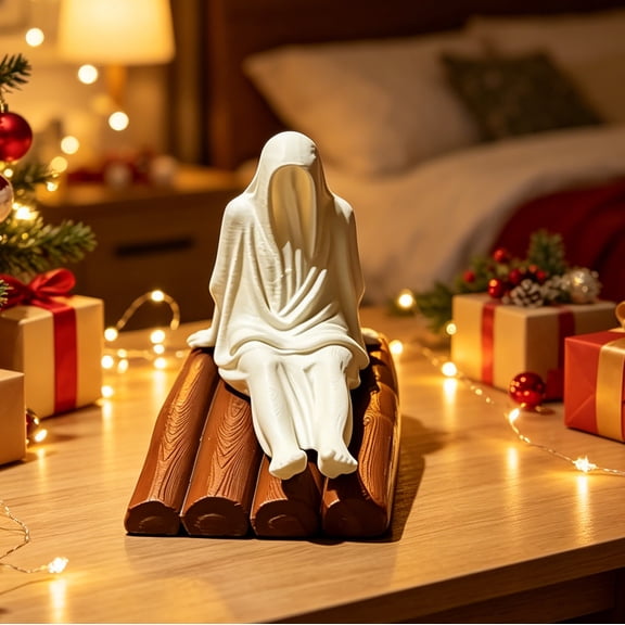 CCWADH Faceless Ghost Figurine - Dark Gothic Halloween Decor for Desktop, Perfect for Parties and Gift Giving