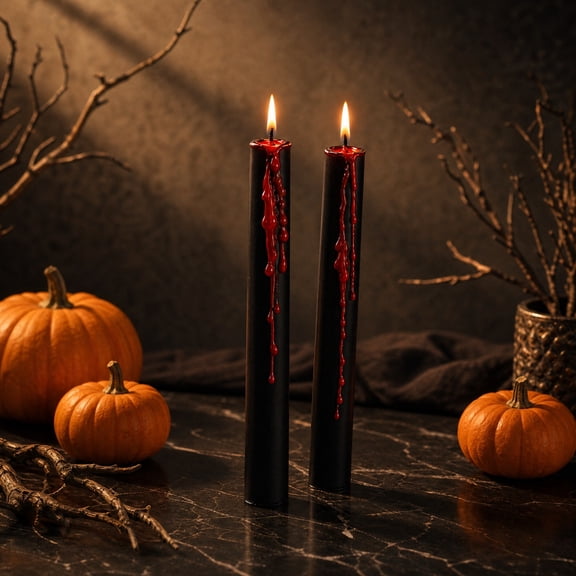 CCWADH Halloween Dripping Taper Candles - Spooky Bleeding Effect for Gothic Decor and Holiday Parties, Perfect for Haunted House Themes