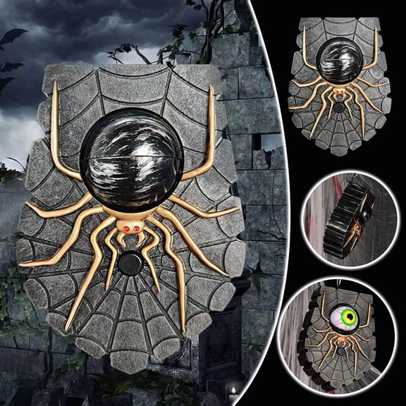 CCWADH Halloween Spider Doorbell with Terrifying Glow & Sounds  Perfect for Parties, Decorations, and Holiday Fun