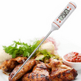 thumbnail image 1 of CCWADH Instant Read Digital Meat Thermometer for Food, Bread Baking, Water and Liquid. Waterproof and Long Probe with Meat Temp Guide for Cooking, LCD Display, White, 1 of 9