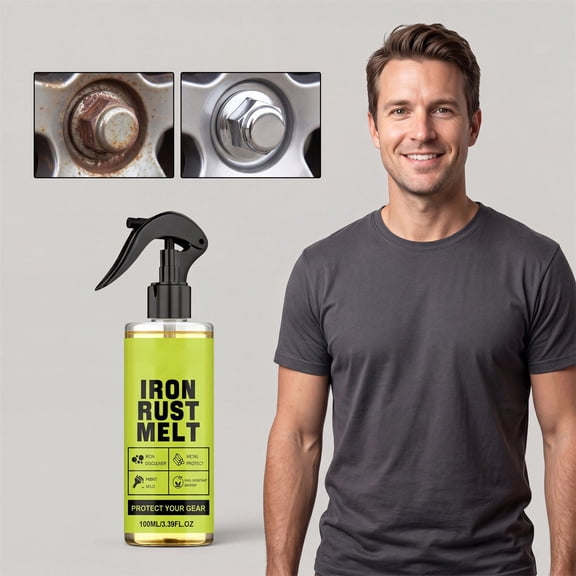 CCWADH Iron Rust Remover Spray for Car Wheels - Safely Dissolves Rust & Brake Dust, Protects Against Re-Rusting, Ideal for Auto Maintenance & Metal Gear Cleaning