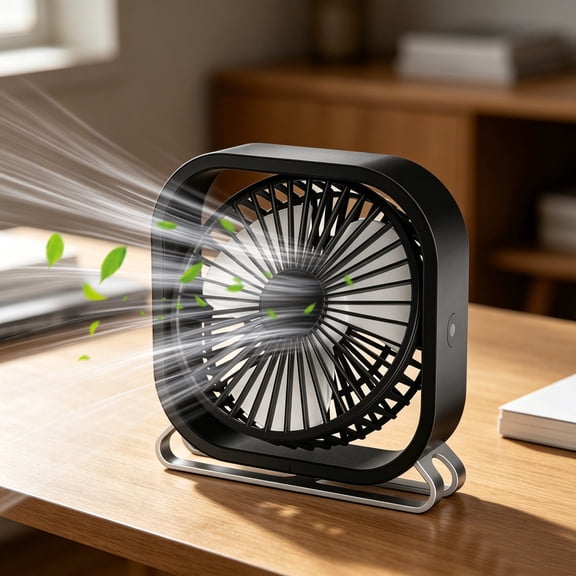 CCWADH Multifunction Mini USB Desktop Fan - 360° Adjustable, 3-Speed Rechargeable, Quiet Operation for Home, Office, and Travel