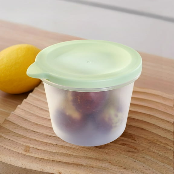 CCWADH Plastic Salad Dressing Cup With Leak-Proof Lid, Reusable Sauce Container, Seasoning Box, Lunch Box Accessory, Snack Dispensing Can, 1Pack-Green