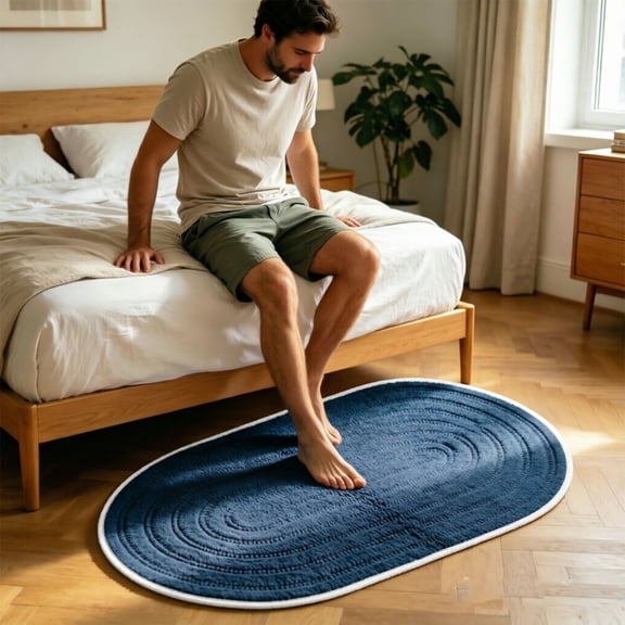 CCWADH Soft Absorbent Microfiber Bathroom Rug with Stylish Embossed Texture - Non-Slip & Easy to Clean Mat for Bathroom, Shower, and Kitchen Use