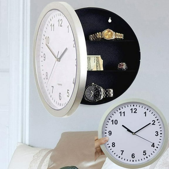 CCWADH Wall Clock Hidden Safe - Discreet Storage for Jewelry, Cash, and Valuables with Fully Functional Timepiece - Ideal for Home or Office Use