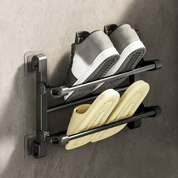 CCWADH Wall Mounted Shoe Rack - Modern, Slim, and Small Shoe Storage Solution for Shoes and Boots in Narrow Spaces, Entryways, or Hallways. (11.8in-Wide)
