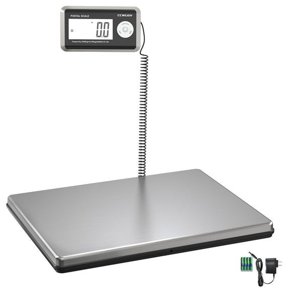 CCWeigh 440lbs Capacity Digital Compact Postal Scale With Dual Division Heavy Duty Shipping Parcel Platform Weighing Scale